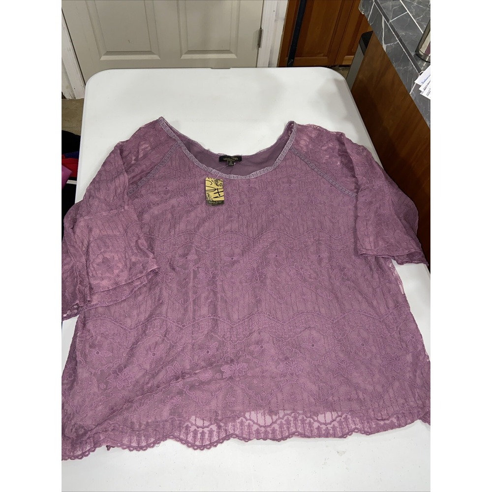 suzane betro Blouse Top 3X Women's Purple